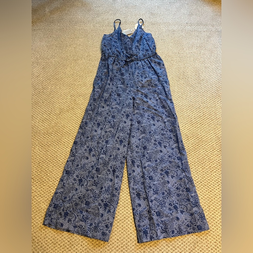 Blue Floral Jumpsuit from Monoprix, size M